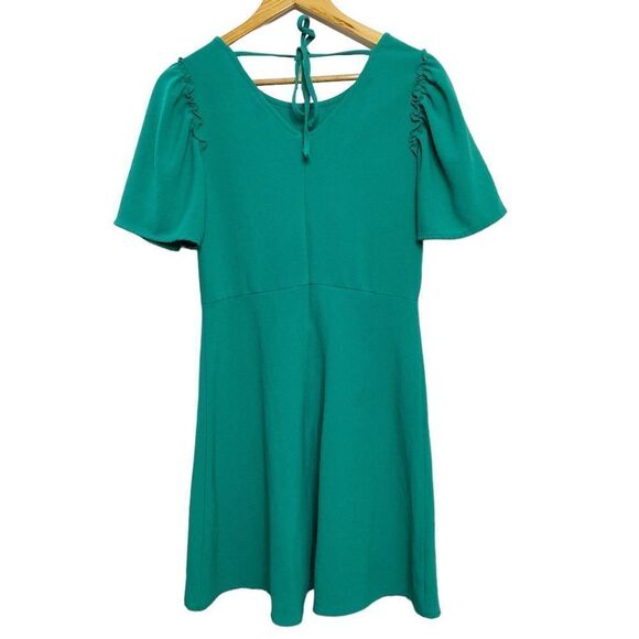 Bobeau Textured Puffy Short Sleeve Dress Green Size Small - Picture 2 of 4